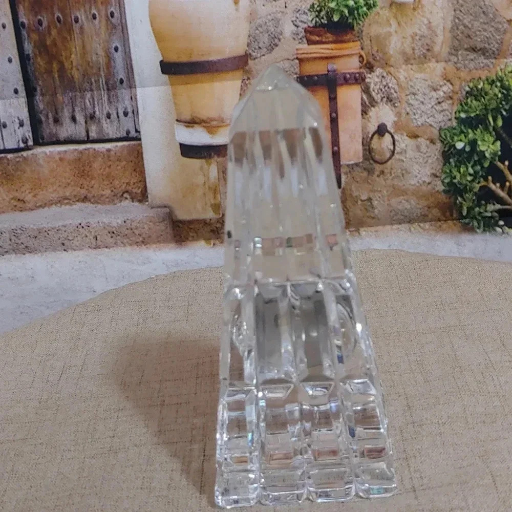 Waterford Crystal Obelisk Pyramid Clock - Picture 6 of 7